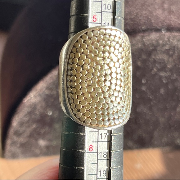 Signed Anna Beck Large Saddle Shaped Dotted Sterling Silver Ring Size 6.5 - Picture 2 of 8